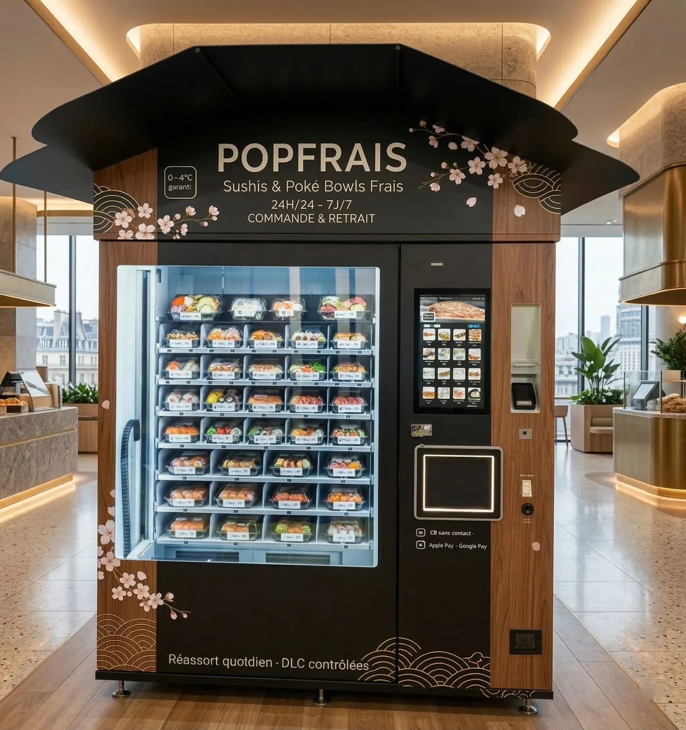 Exemple provisoire de personnalisation POP’FRAIS pour sushis et poke bowls